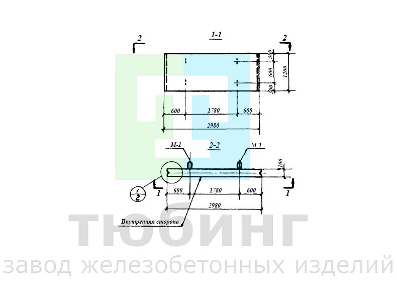 Панель стеновая ПК1-12-1 по серии 3.900-2, вып.2