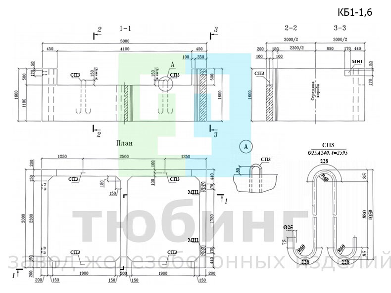 Короб железобетонный КБ1-1,6 по шифру 2208-К.2