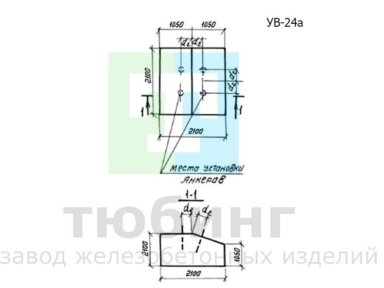 Упор УВ-24а по серии 3.001.1-3 для напорных трубопроводов водопровода и канализации