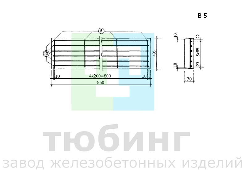 Плита перекрытия В-5 серии ТС-01-01 вып.4