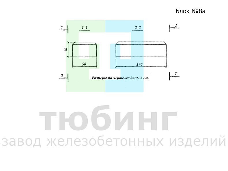 Опора переходного мостика. Блок №8а по серии 3.501-96