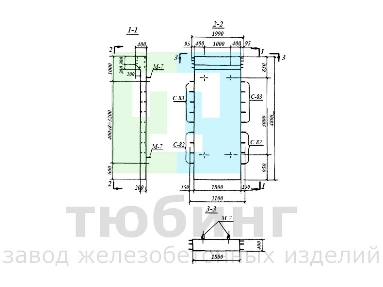 Панель стеновая ПБ2-48-1 по серии 3.900-2, вып.2
