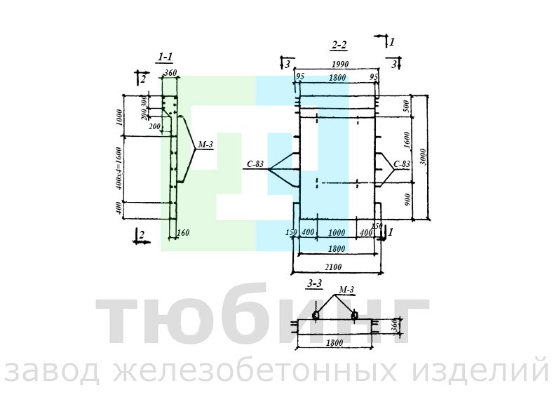 Панель стеновая ПБ2-30-1 по серии 3.900-2, вып.2