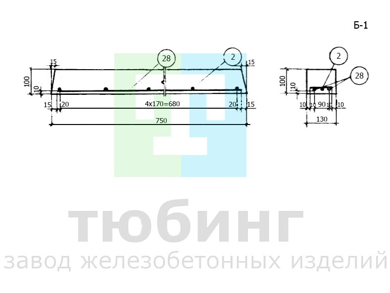 Балка перекрытия Б-1 серии ТС-01-01 вып.4