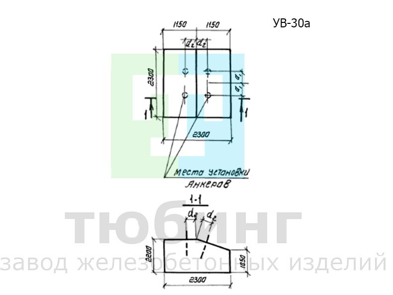 Упор УВ-30а по серии 3.001.1-3 для напорных трубопроводов водопровода и канализации