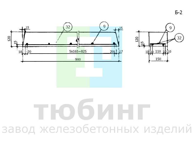 Балка перекрытия Б-2 серии ТС-01-01 вып.4